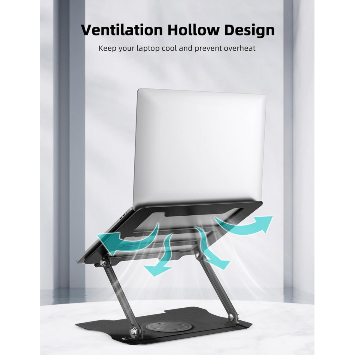 360° Metal Portable Laptop Tablet Stand Riser Bracket Adjustable Holder For Desk