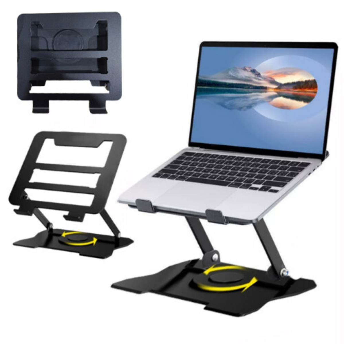 360° Metal Portable Laptop Tablet Stand Riser Bracket Adjustable Holder For Desk